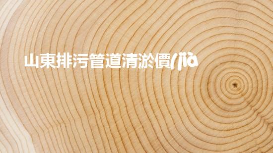 山東排污管道清淤價(jià)格表揭秘！真相竟然如此驚人？！
